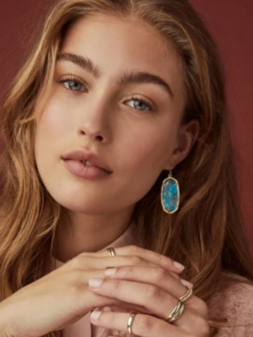KENDRA SCOTT 'Elle' Bronze Vein Turquoise Drop Earrings